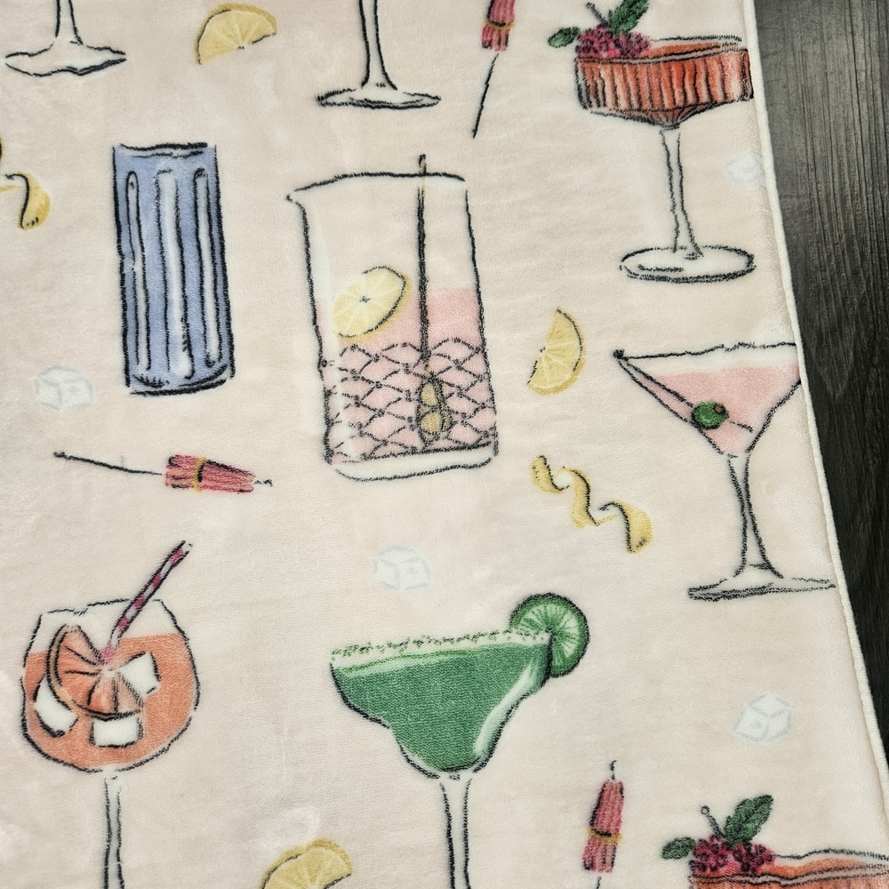 Cocktail Print Bath Mat